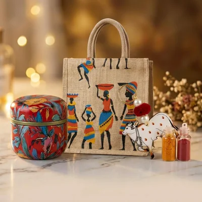 Return Gift Combo Under 99 Rs Near Me Chennai, wedding gifts,Name printed Jute bag,Tin Jar combo