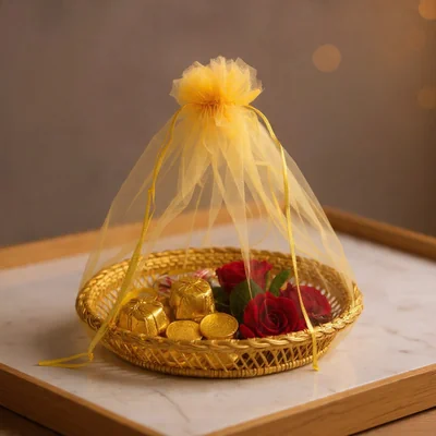Foldable Transparent Gift Hamper Box with Handle